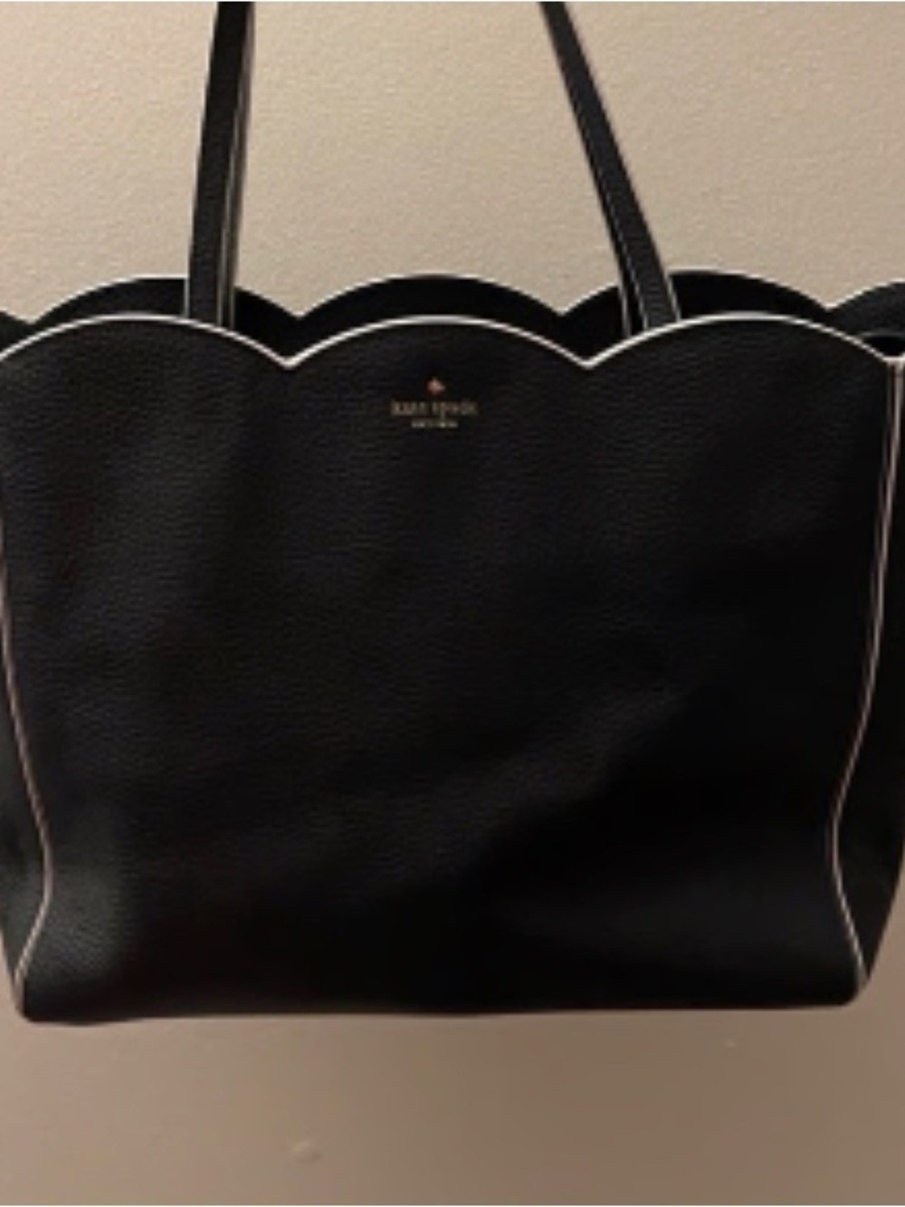 kate spade Black Scalloped-trimmed Pebbled Leather Tote - Picture 5 of 11